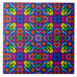 Fyrfärgad geometri kakelplatta