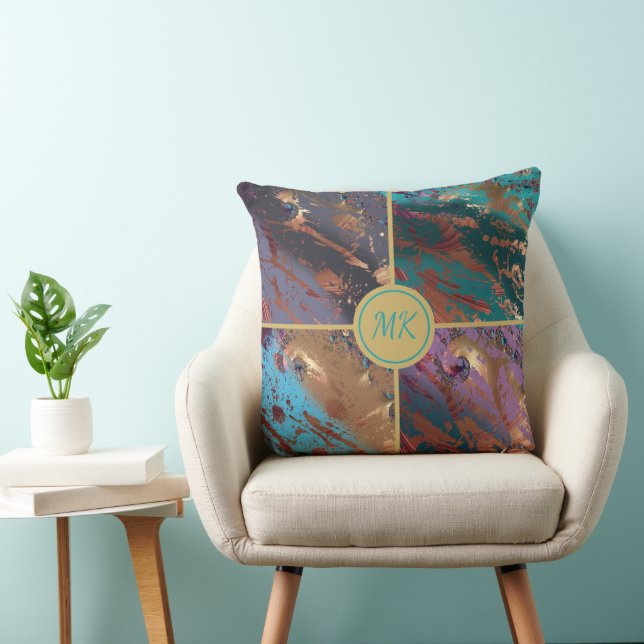 Fyrfärgsblock Monogram Kudde (Stol)