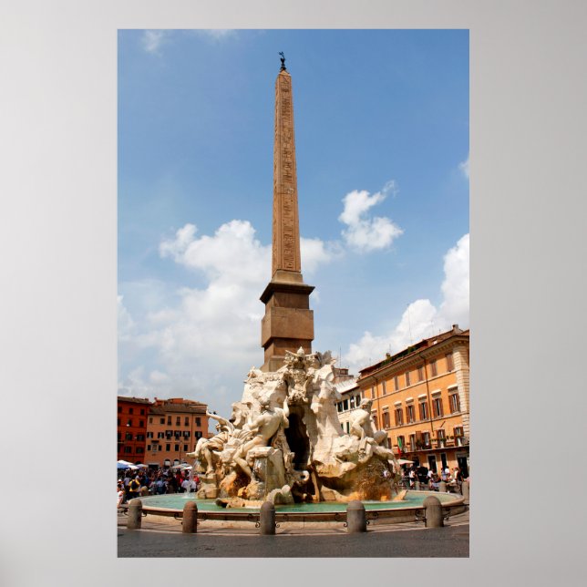 Fyrflodsfontänen, Rom Italien Poster (Framsidan)