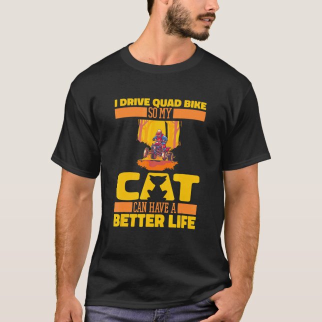 Fyrhjuling Kat Cyklist  Motor Sport Fyrhjuling T Shirt (Framsida)