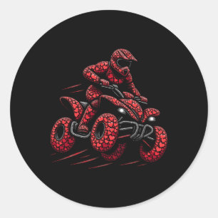 Fyrhjuling Quad ATV Cykel Hjärta ATV Förare Pojkar Runt Klistermärke
