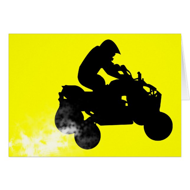 fyrhjulingar. hälsningskort (Framsidan Horizontal)