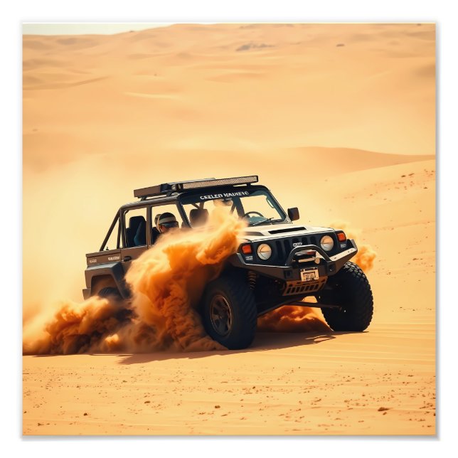 Fyrhjulsdrivna fordon för sandtävla fototryck (Framsidan)