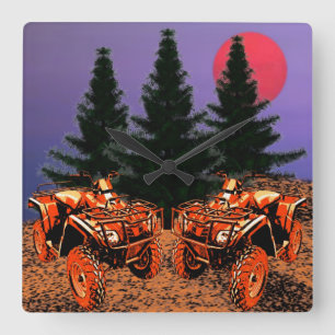 Fyrhjulsspärr Fyrkantig Klocka