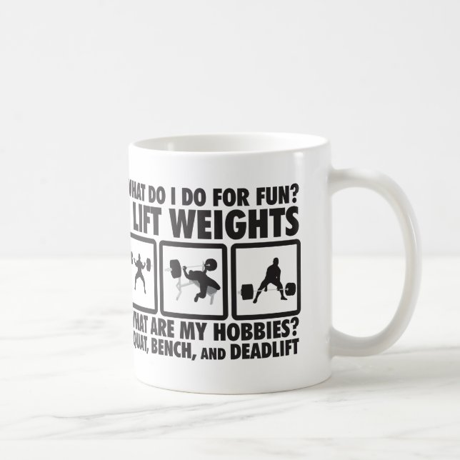 Fyrkant, bänk, deadlift - Kraftfull motivation Kaffemugg (Höger)