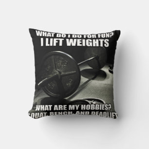 Fyrkant, bänk, deadlift - Kraftfull motivation Kudde