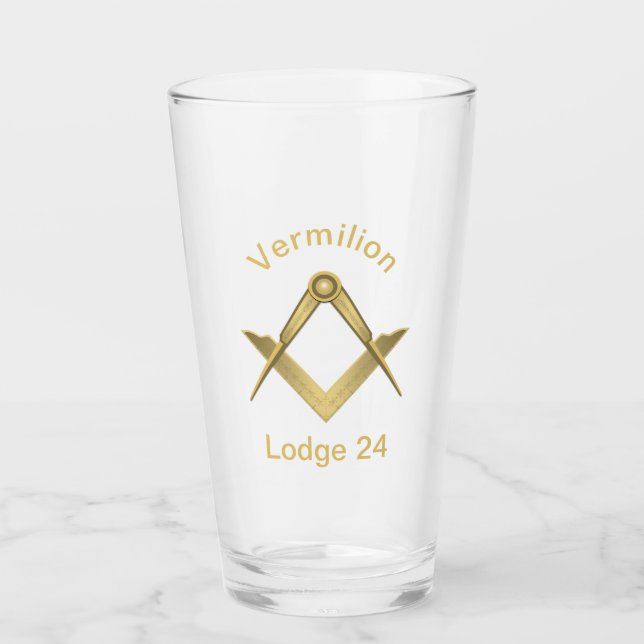 Fyrkant och kompass glaskopp (Framsida)