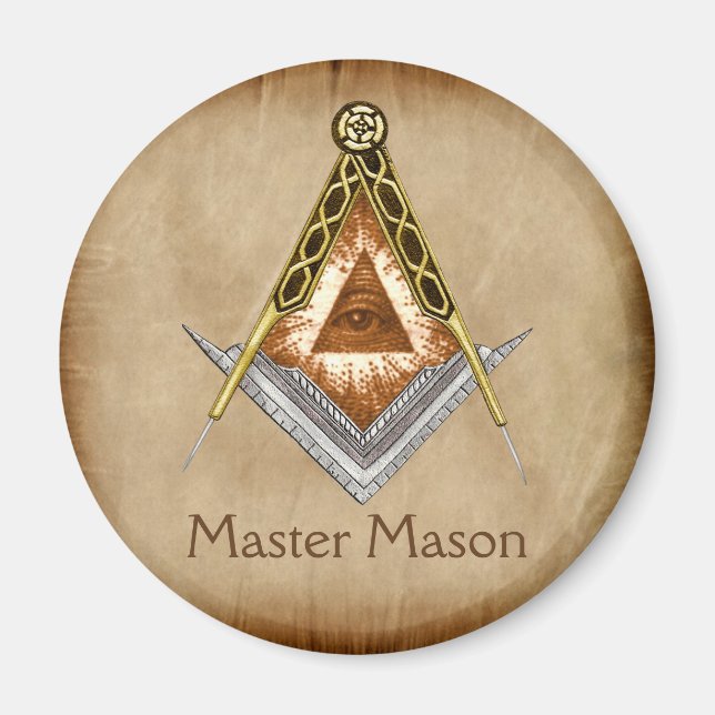Fyrkant och kompass med alla Öga Magnet (Framsidan)