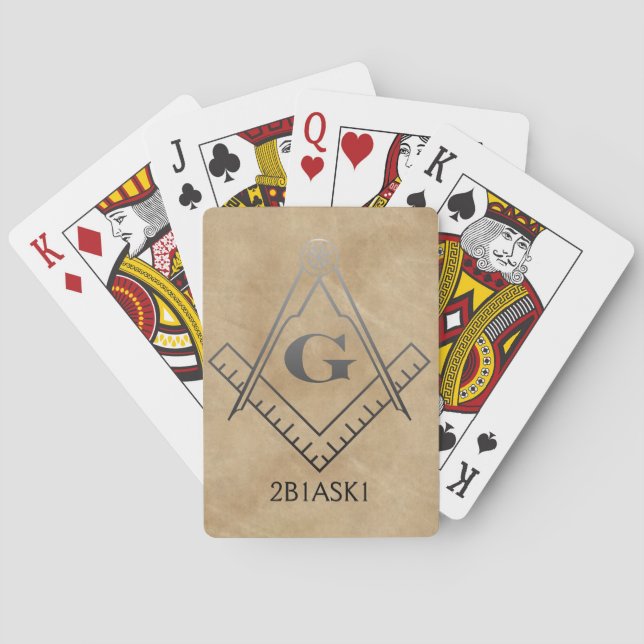 Fyrkant och kompass med indrag G - Ombre Spel Kort (Baksidan)