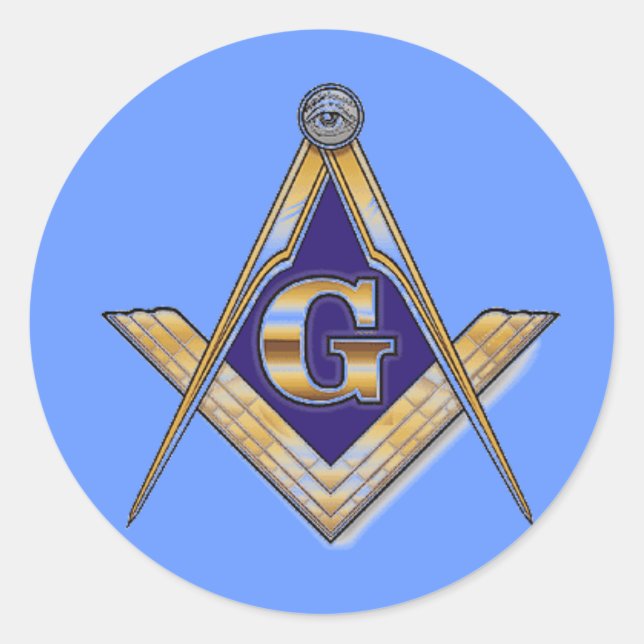 Fyrkant och kompass-symbol runt klistermärke (Framsida)