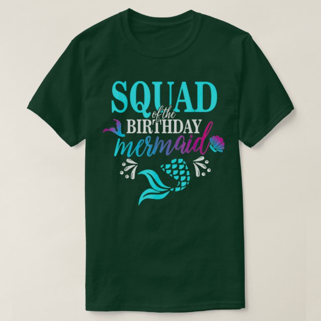 Fyrkant på födelsedagsmatchande Sjöjungfru för fam T Shirt (Design framsida)