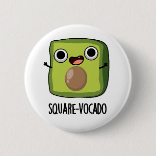 Fyrkant-vocado Rolig Kub Avokado Puns Knapp