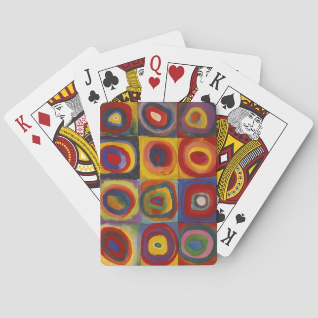 Fyrkantar med koncentriska cirklar casinokort (Baksidan)