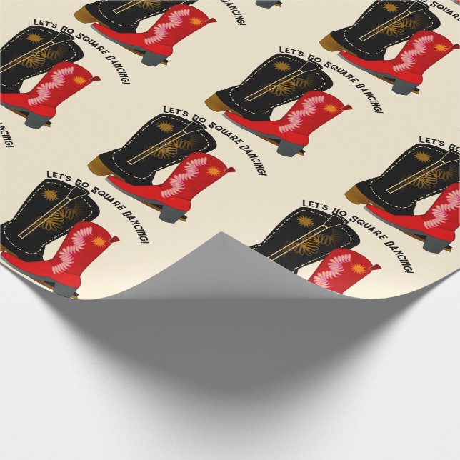 Fyrkantdans Cowboy Stövlar Presentpapper (Hörn)