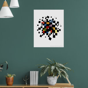 Fyrkanter och cirklar abstrakt II Poster