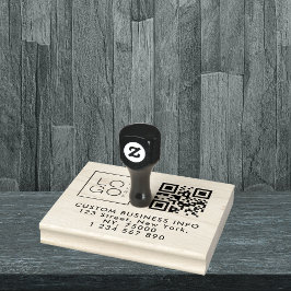 Fyrkantig Anpassningsbar - Logotyp Qr-kod och Adre Stämpel