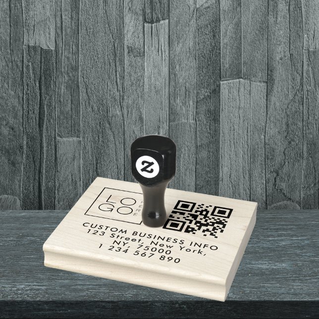 Fyrkantig Anpassningsbar - Logotyp Qr-kod och Adre Stämpel (Skapare uppladdad)