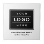 Fyrkantig Anpassningsbar White Business Logotyp Co Kakelplatta<br><div class="desc">Fyrkantiga anpassningsbar har en platta med professionellens logotyp och anpassningsbar för plats,  slogan,  webbplats eller annan information. Lägg bara till företagets logotyp i den svarta och vita platshållarbilden och skriv in önskad ordalydelse. Färg kan ändras.</div>