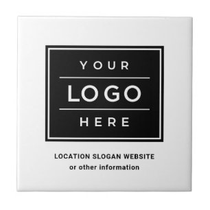 Fyrkantig Anpassningsbar White Business Logotyp Co Kakelplatta
