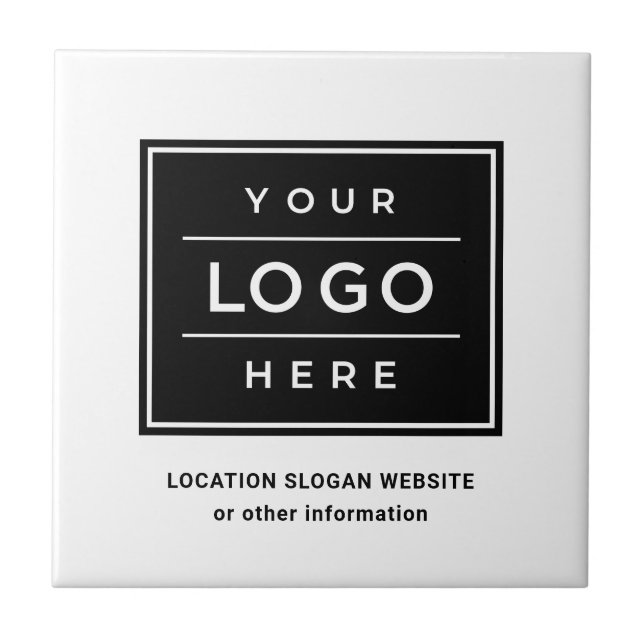 Fyrkantig Anpassningsbar White Business Logotyp Co Kakelplatta (Framsidan)