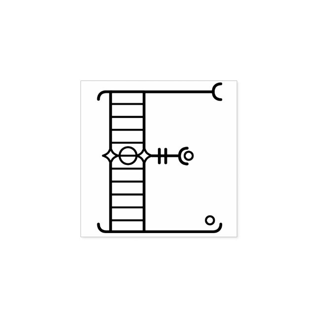 Fyrkantig Art Deco Bokstav E Monogram Stämpel (Tryck)
