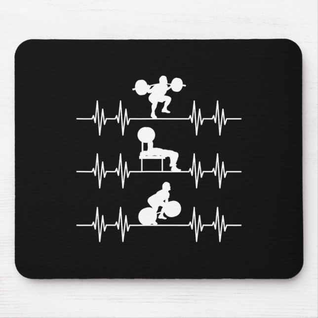 Fyrkantig, avlyft pulsslag PowerLyft Musmatta (Framsidan)