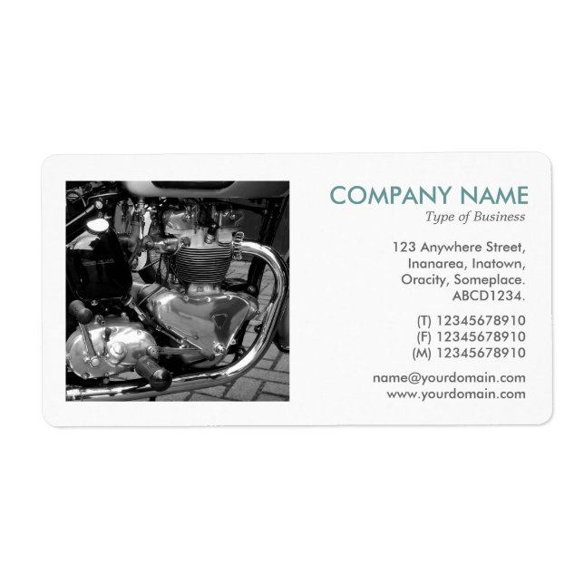 Fyrkantig bild - Klassisk motorcykelmotor Fraktsedel (Framsidan)