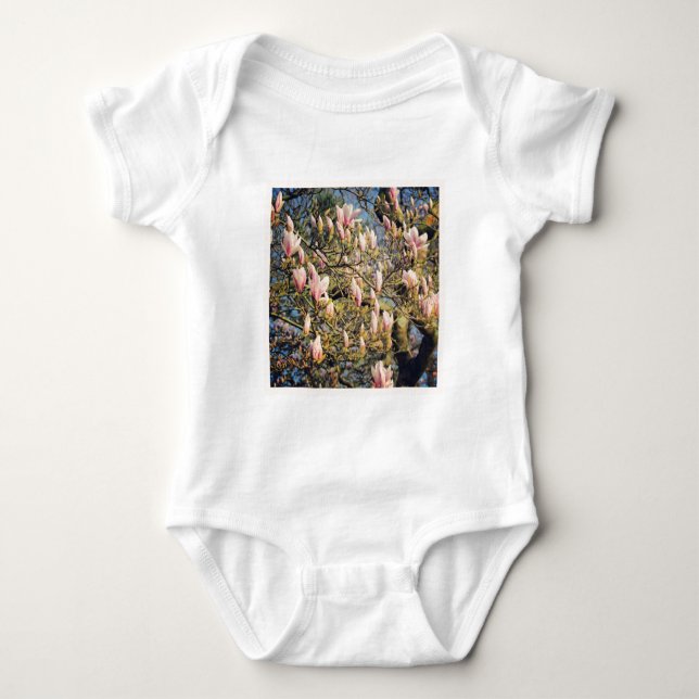 Fyrkantig bild - Magnoliablomma T Shirt (Framsida)