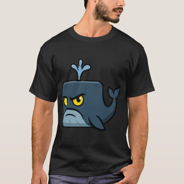 Fyrkantig blå val t shirt (Framsida)