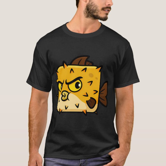 Fyrkantig blåsfisk t shirt (Framsida)