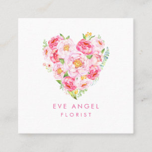 Fyrkantig Blommig Hjärtblomma Arrangör Florist Fyrkantigt Visitkort