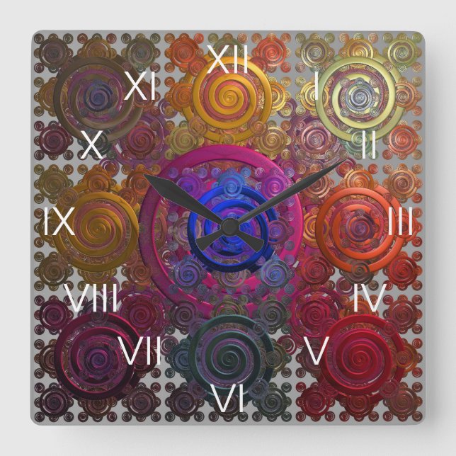 Fyrkantig cirkel/fyrkantig hylsa på hovplattor fyrkantig klocka (Framsida)