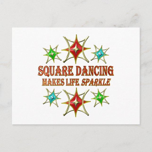 Fyrkantig Dans Fancy Stars Vykort (Framsida)