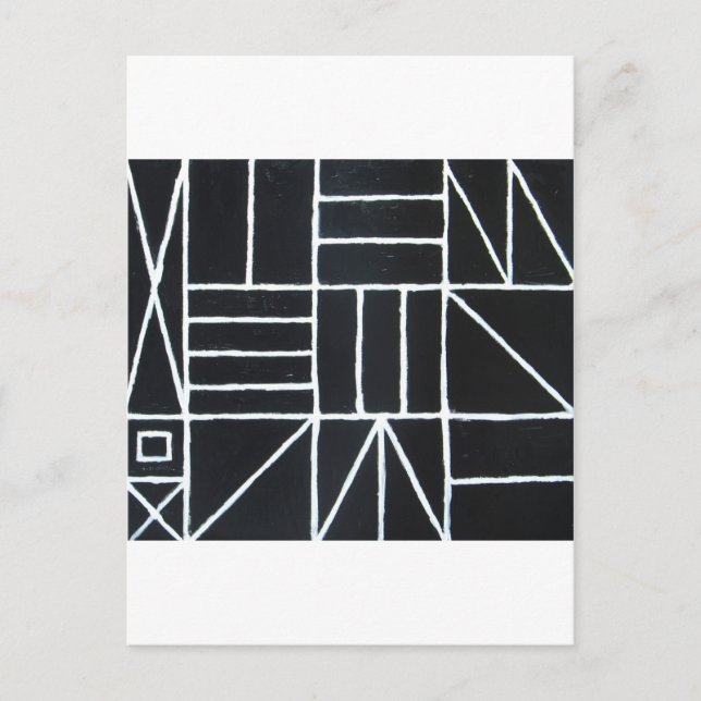 Fyrkantig dans (linjeminimalism) vykort (Framsida)