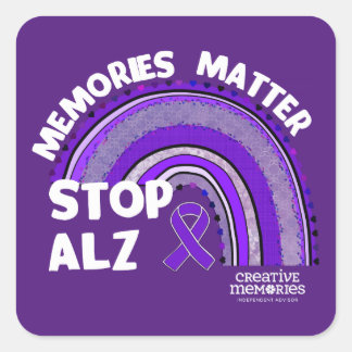 Fyrkantig dekal Alzheimer's Association Längsta da Fyrkantigt Klistermärke