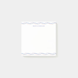 Fyrkantig elegant vågig kant mjuk pastell post-it block