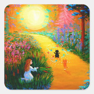 Fyrkantig etikett för kapitäla