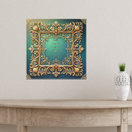 Fyrkantig Fillagree Ram Anpassningsbar Bibelvers Poster