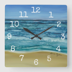 Fyrkantig form Klock "Beach Scene" Klocka