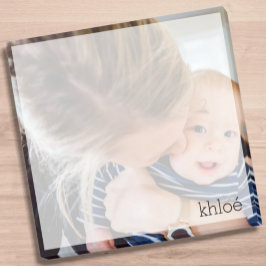 Fyrkantig fotodesign med eget namn post-it block