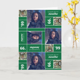 Fyrkantig fotoförvaring examensklass år grön kort