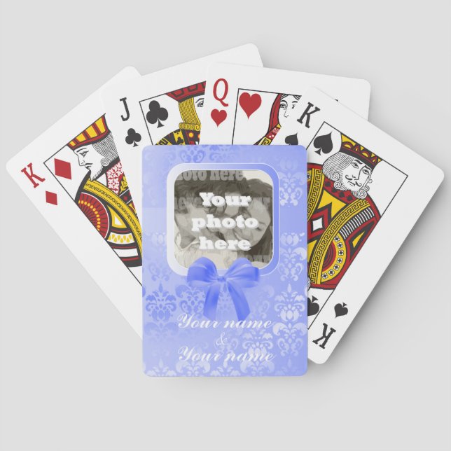 Fyrkantig fotomall på mauve-dämpare spel kort (Baksidan)