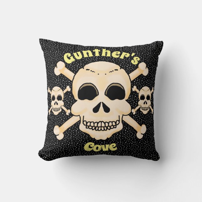 Fyrkantig fyllning för Skull och korsben Kudde (Framsida)
