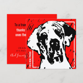 Fyrkantig Great Dane Vän Röda & Svarta Linocut Inbjudningar