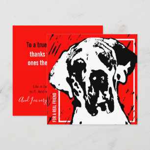 Fyrkantig Great Dane Vän Röda & Svarta Linocut Inbjudningar