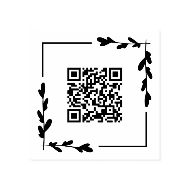 Fyrkantig grönsak Ram för din QR-kod Stämpel (Tryck)