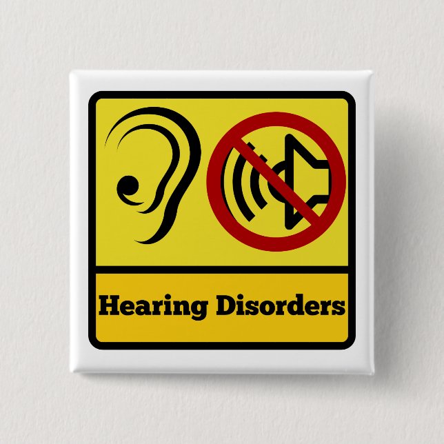 fyrkantig gult för hörselbortfall knapp (Framsida)