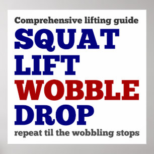 Fyrkantig hiss-droppe. Motivering till gym Poster