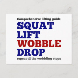 Fyrkantig hiss-droppe. Motivering till gym Vykort