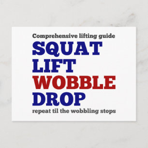 Fyrkantig hiss-droppe. Motivering till gym Vykort